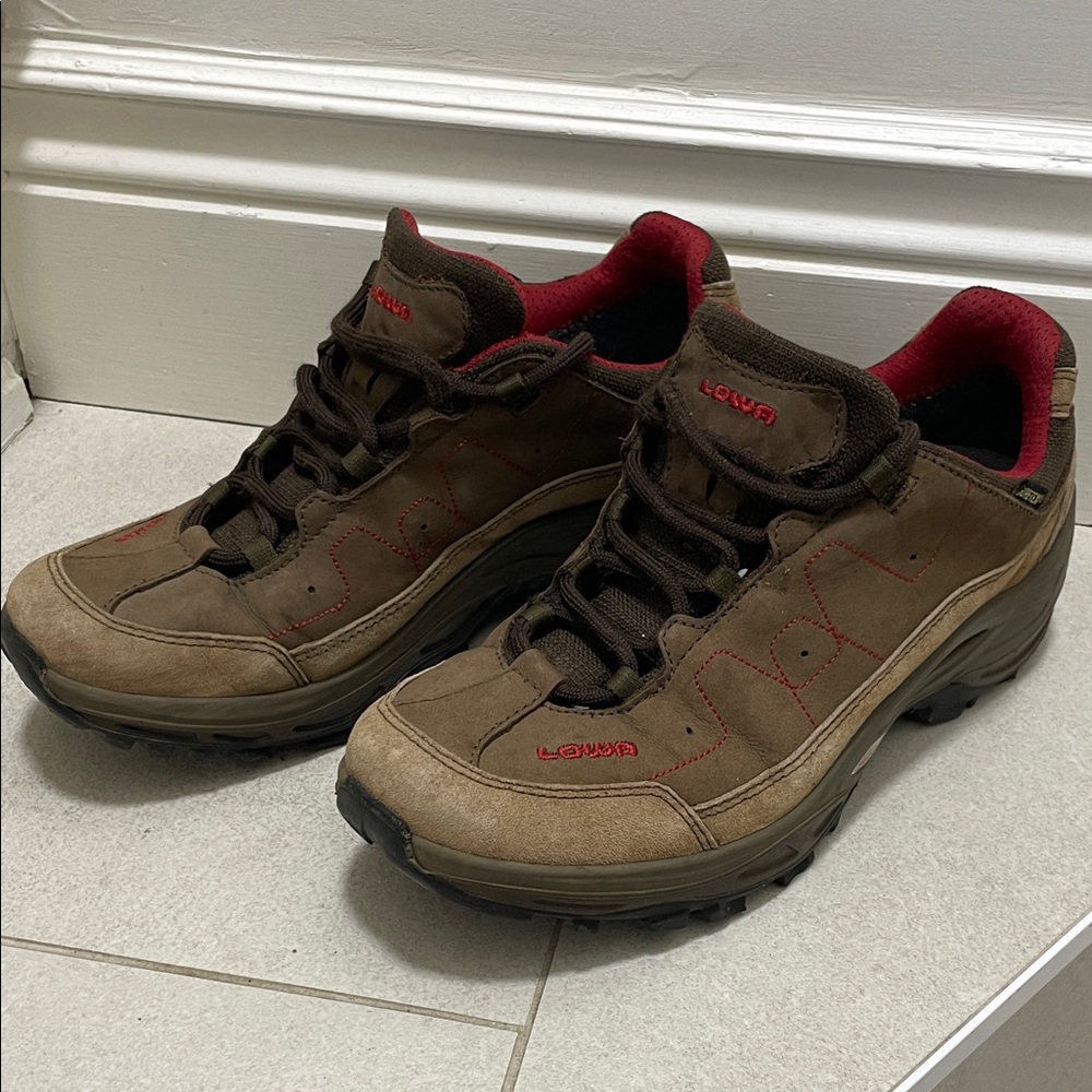 Lowa Ladies Brown and Red Athletic Shoes